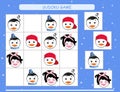 Sudoku for kids. Kids activity sheet. Training logic, educational game. Sudoku game with funny penguin. Royalty Free Stock Photo